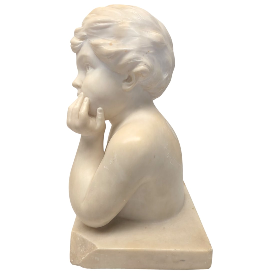 CHERUB MARBLE BUST BY A.CIPRIANI - 4