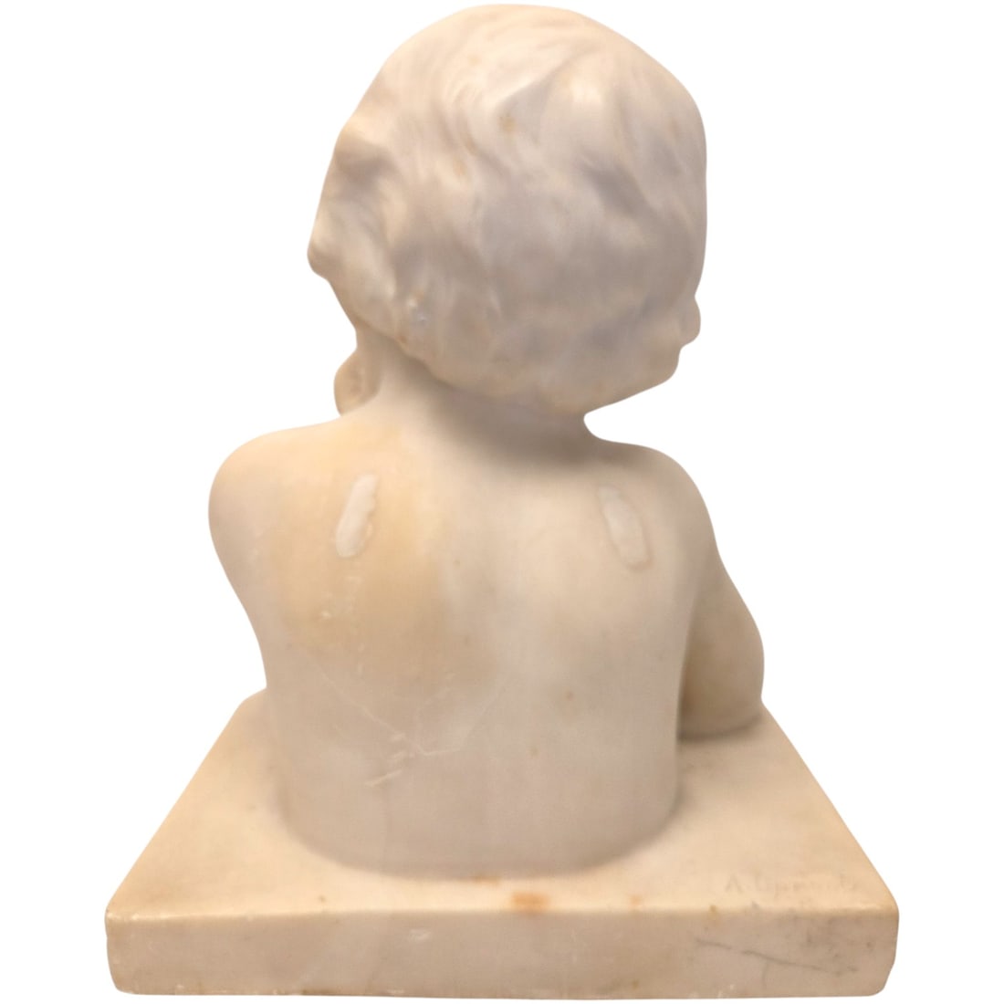 CHERUB MARBLE BUST BY A.CIPRIANI - 5