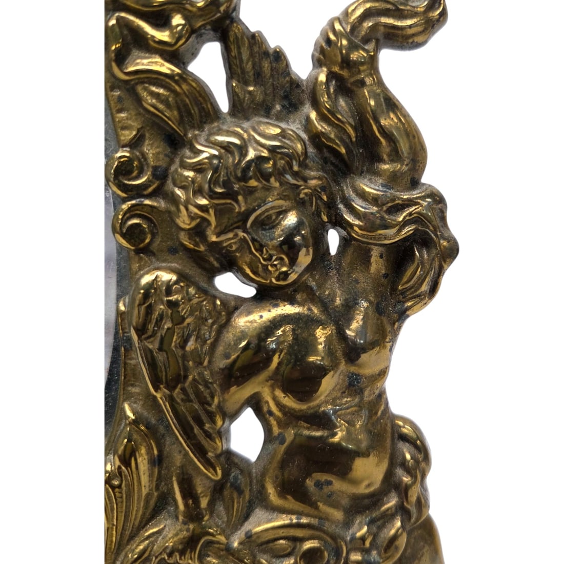 2 VINTAGE BRASS VANITY MIRRORS - 5