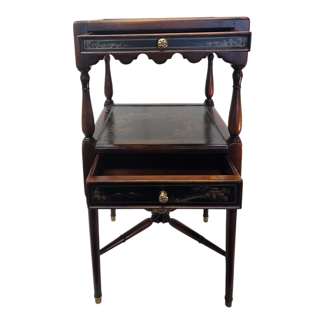 CHINOISERIE SIDE TABLE W/ 2 DRAWERS - 2