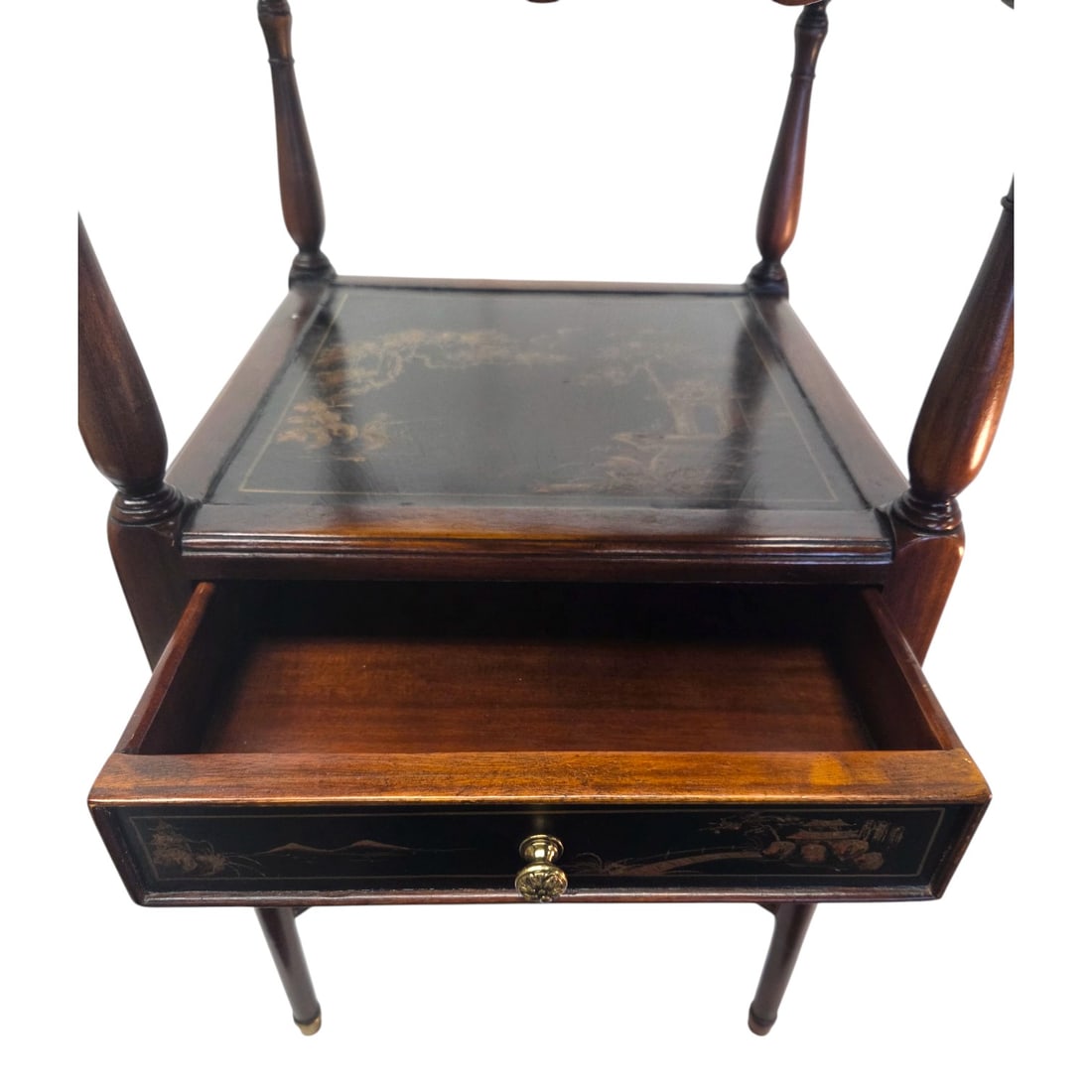 CHINOISERIE SIDE TABLE W/ 2 DRAWERS - 3