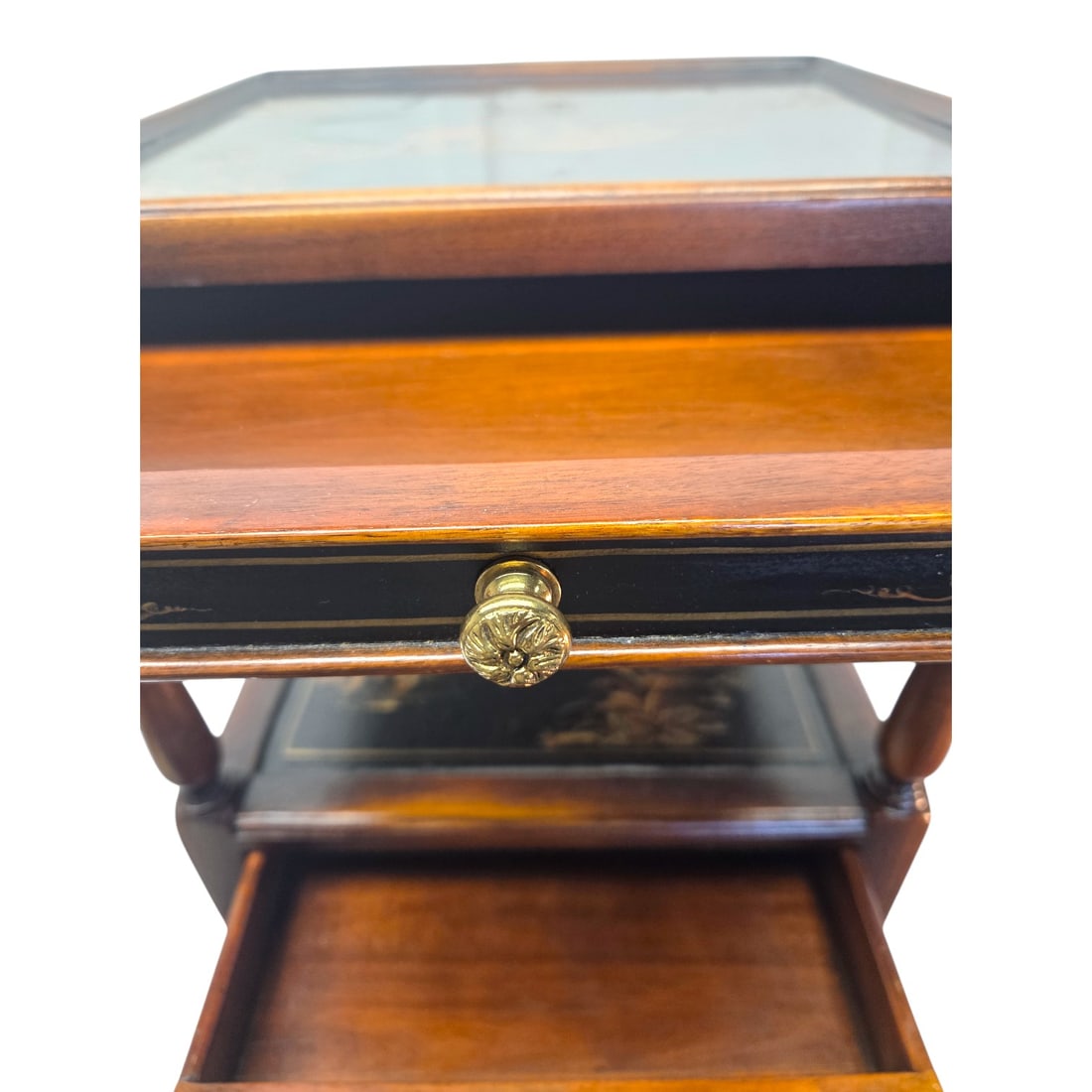 CHINOISERIE SIDE TABLE W/ 2 DRAWERS - 4