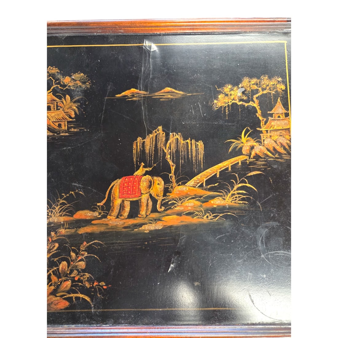 CHINOISERIE SIDE TABLE W/ 2 DRAWERS - 7