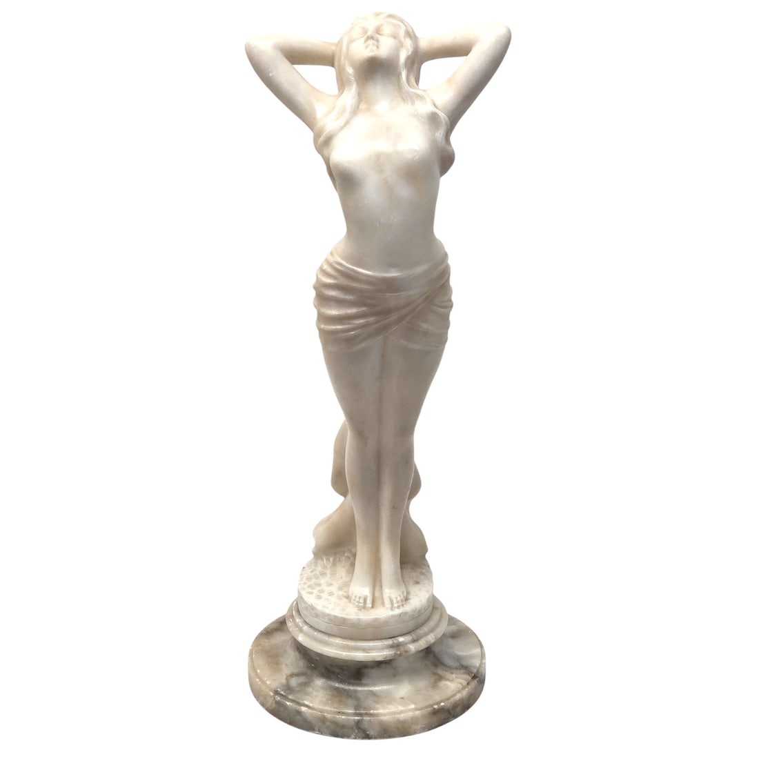 ART NOUVEAU ALABASTER SULPTURE OF FEMALE (1 of 5)