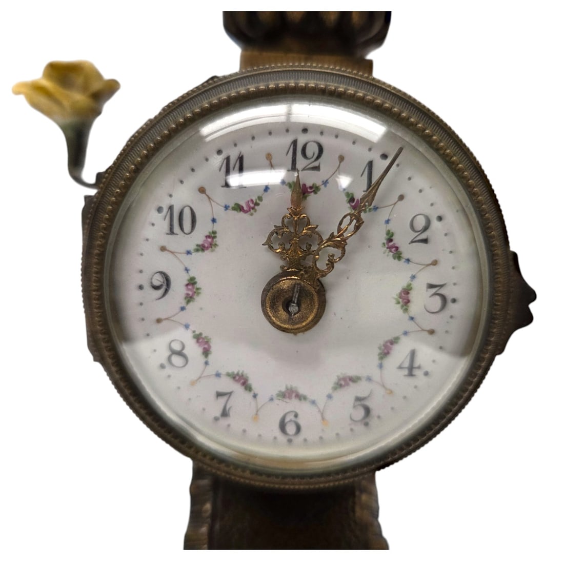 FRENCH CERAMIC & BRONZE ELEPHANT CLOCK - 8