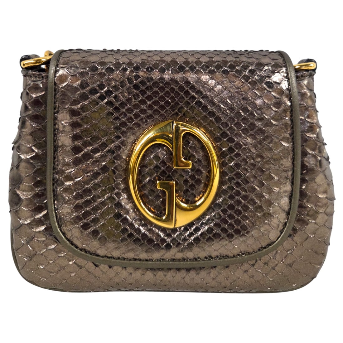 GUCCI PYTHON METALLIC HANDBAG (1 of 7)