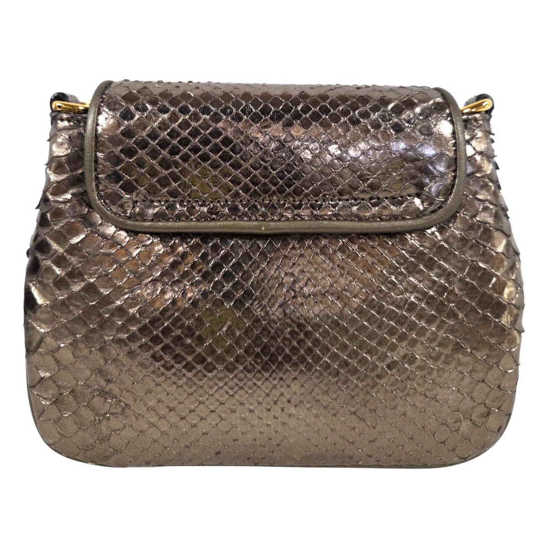 GUCCI PYTHON METALLIC HANDBAG - 4