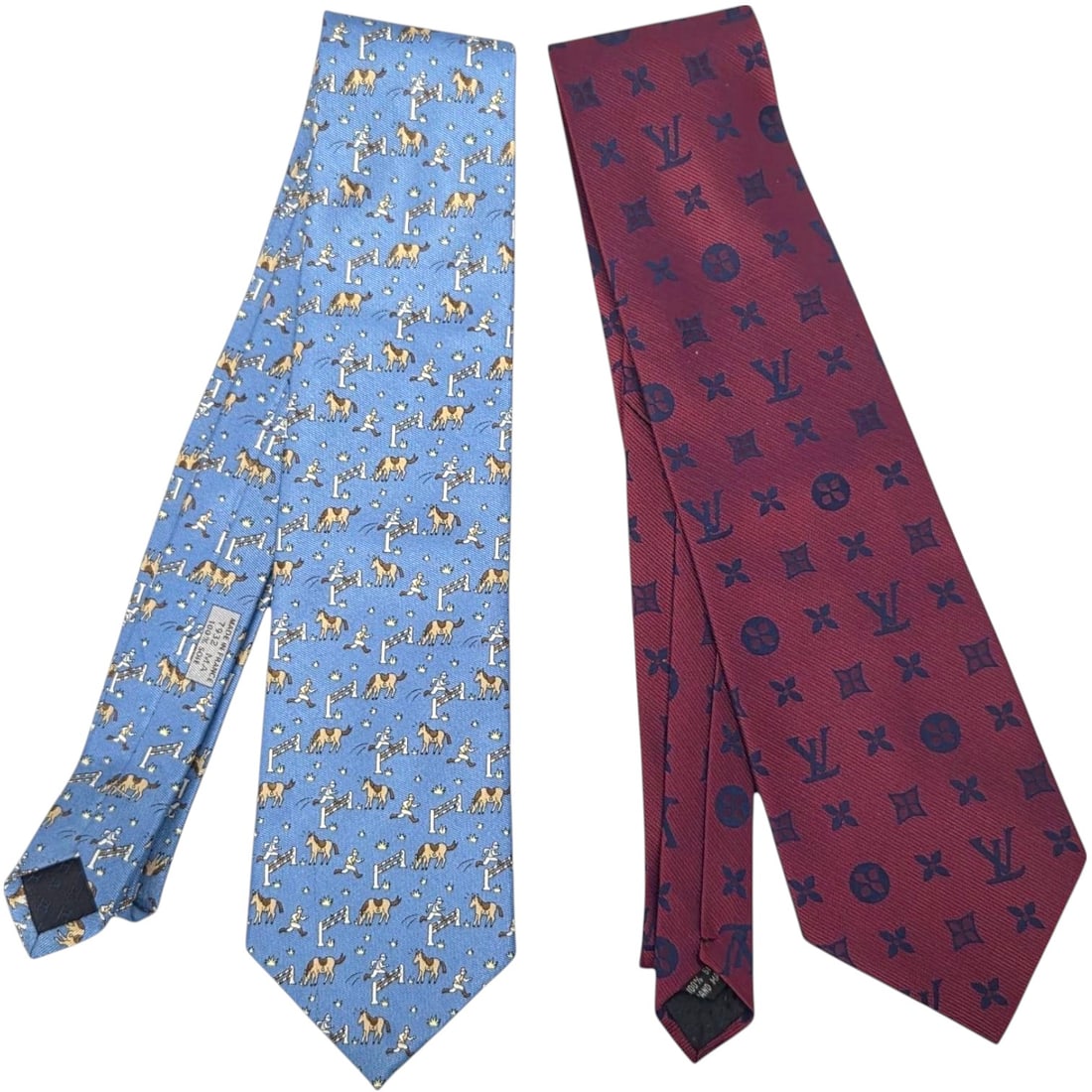 2 SILK NECK TIES: HERMES AND LOUIS VUITTON (1 of 16)