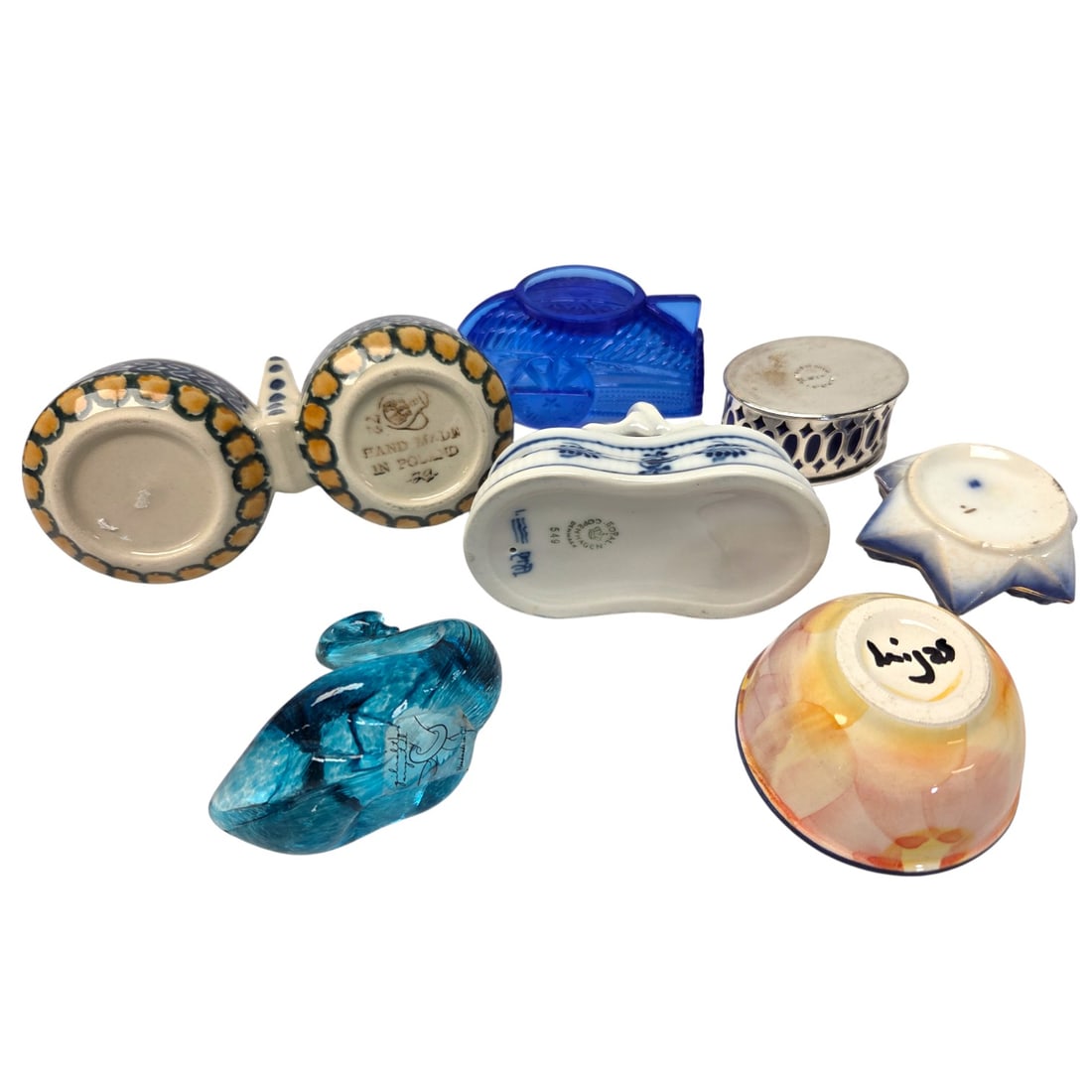 24PC BLUE/WHITE OPEN SALT CELLARS - 3