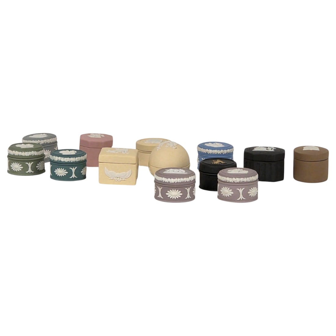 13 PC ASSORTED WEDGWOOD JASPERWARE TRINKET BOXES (1 of 14)