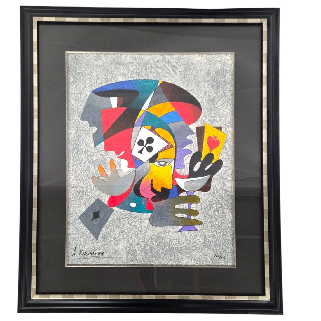 JESTER W/ PLAYING CARDS SERIGRAPH BY KRASNYANSKY (1 of 9)