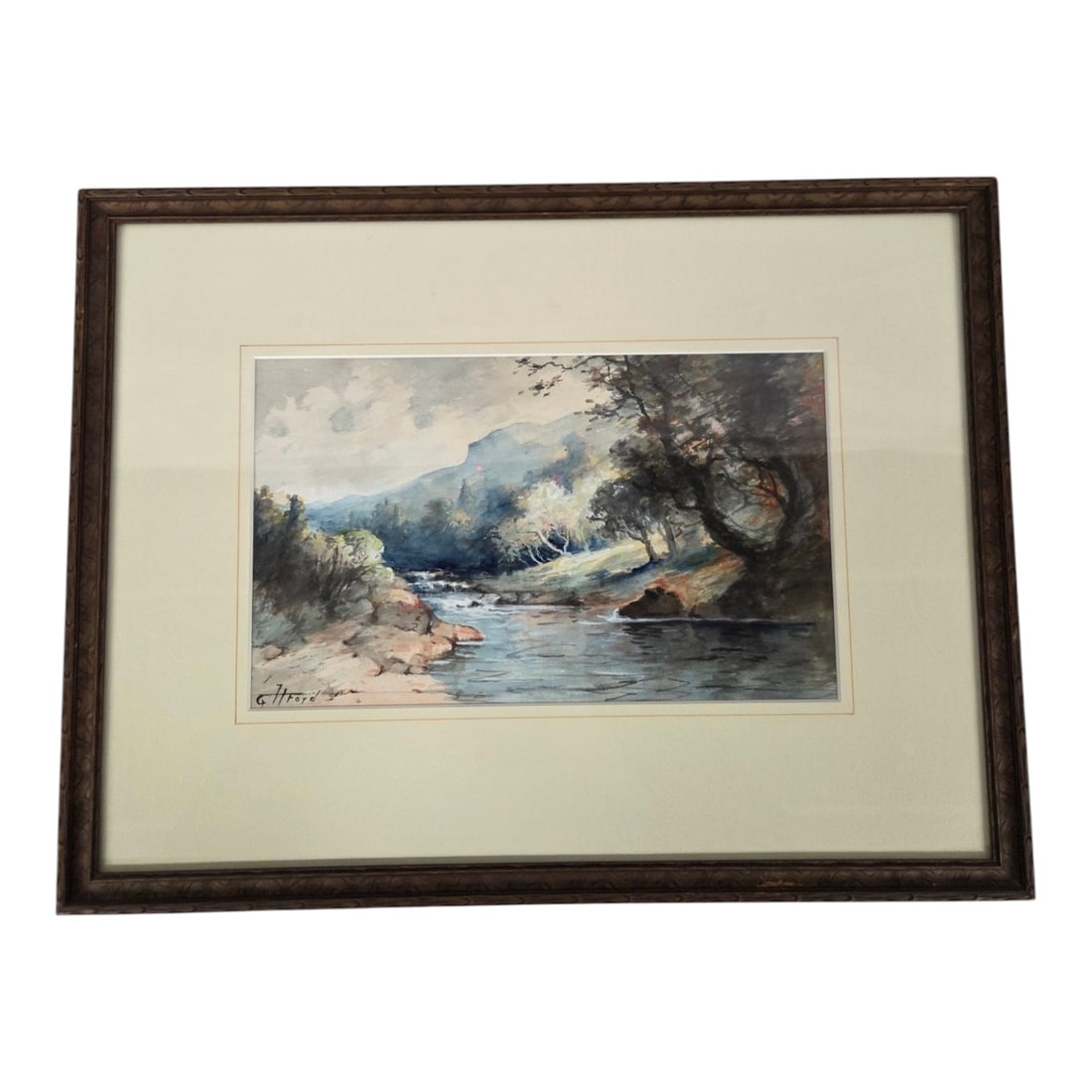 "RIVER LANDSCAPE" WATERCOLOR BY GEORGE FORD (1 of 7)