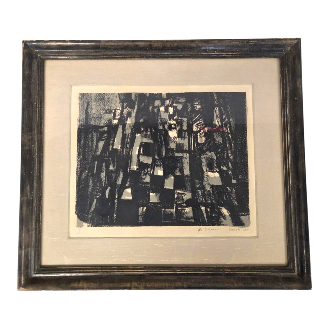 L' ECHIQUIER L.E. LITHO BY M. VIEIRA DA SILVA: L Echiquier Limited Edition Lithograph by M. Vieira Da Silva. Get info and measurement