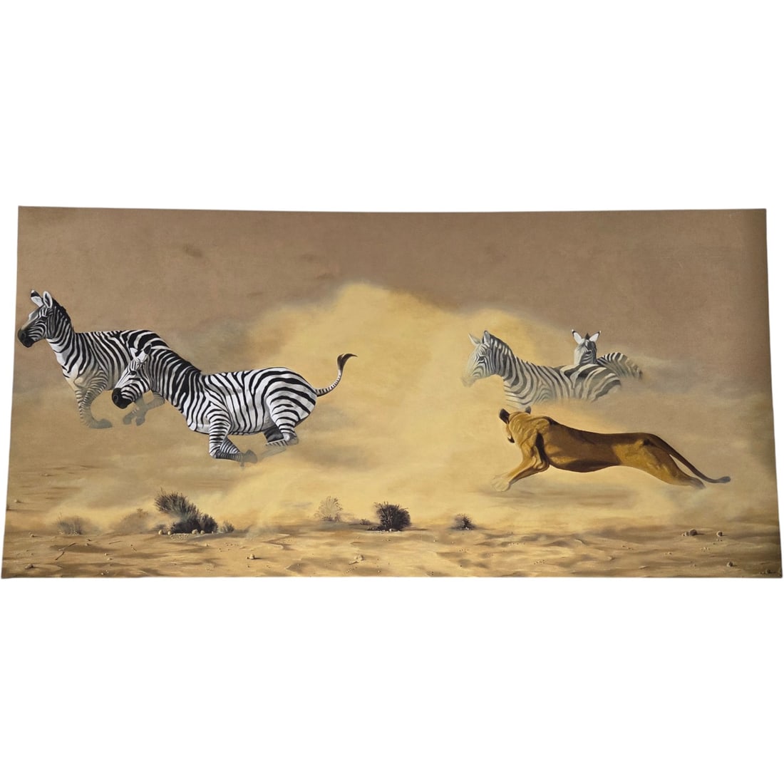 'THE CHASE' LARGE PAINTING ON CANVAS BY EDMUND SMITH (1 of 12)