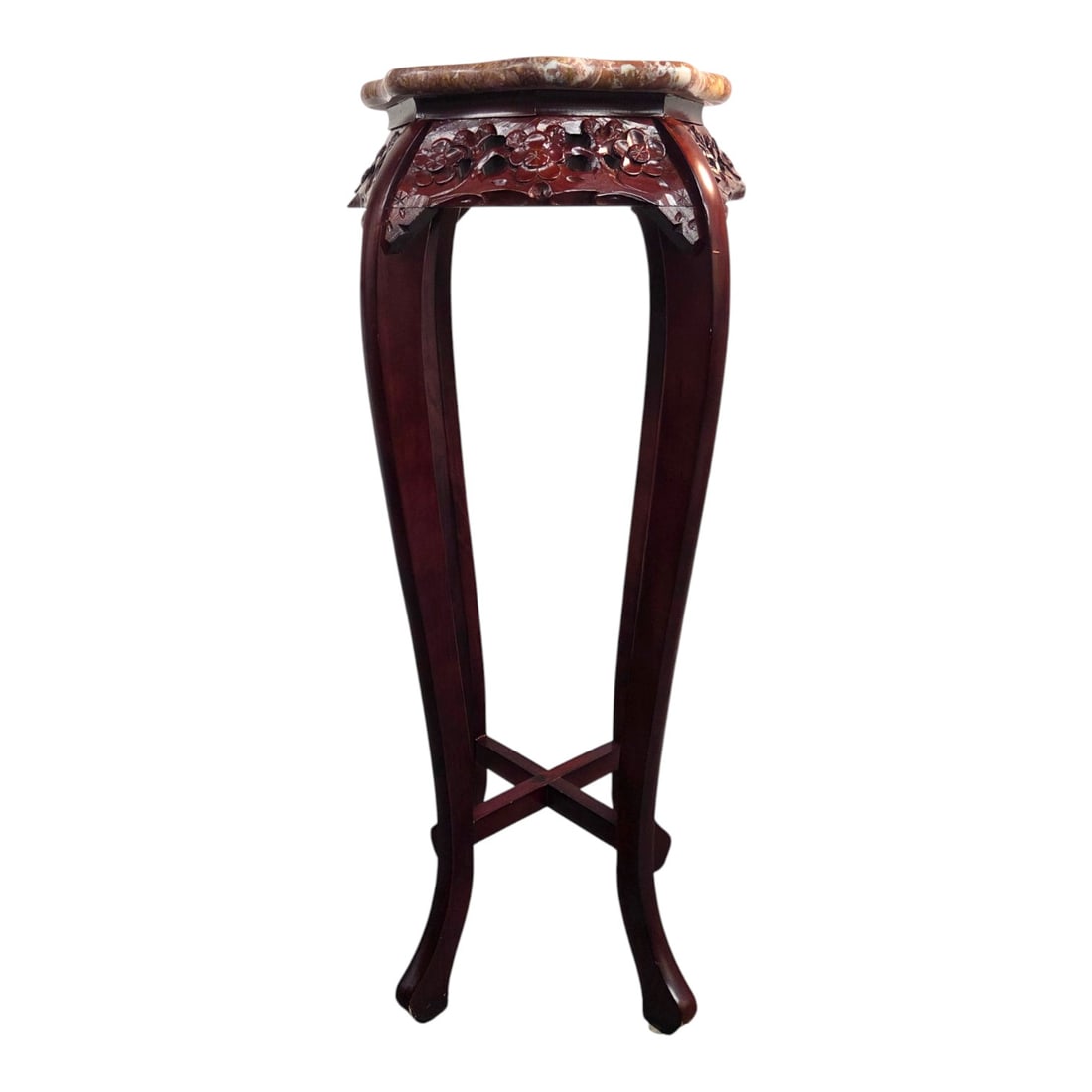 CHINESE CARVED WOOD PLANT STAND/PEDESTAL TABLE (1 of 8)