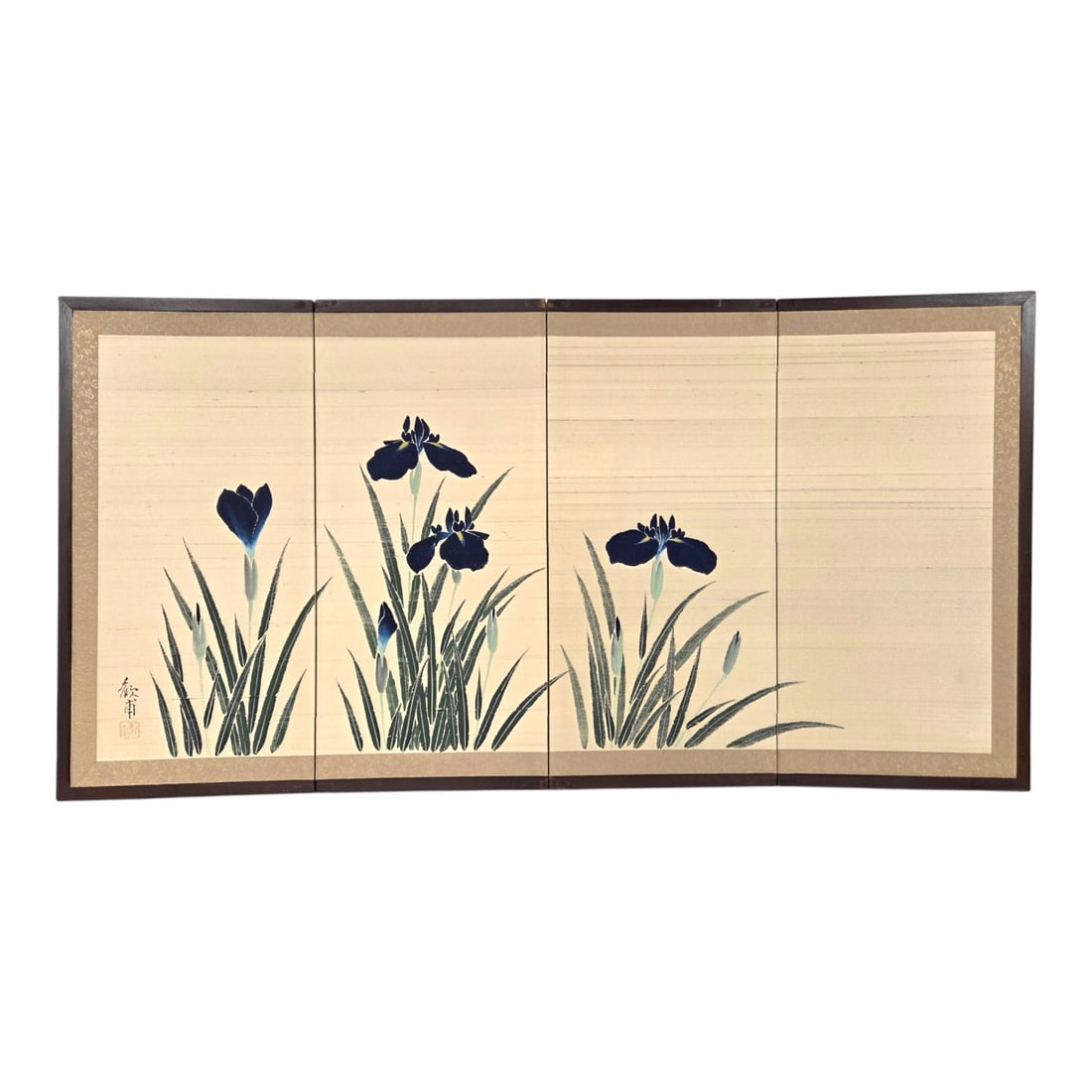 JAPANESE PAINTED SILK FOLDING SCREEN (1 of 12)