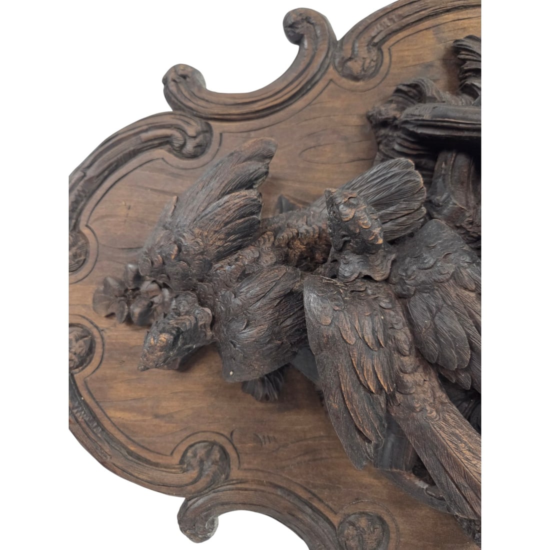CARVED BLACK FOREST WALL CLOCK - 4