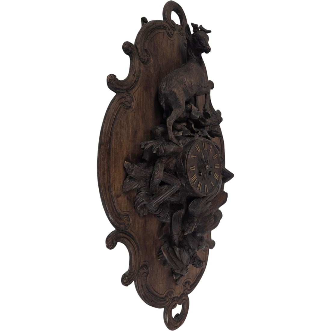 CARVED BLACK FOREST WALL CLOCK - 6