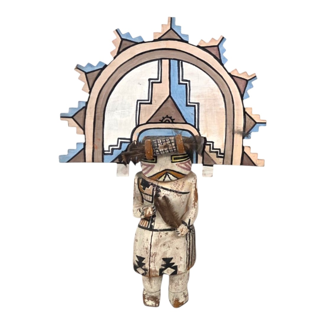 24" VINTAGE TRADITIONAL HOPI KACHINA / KATSINA DOLL: Rare 24 Vintage Hopi Polik Mana (Butterfly Maiden) Katsina - Authentic Cottonwood Root.Standing at an impressive and highly collectible 24 tall, this spectacular vintage Hopi Polik Mana (Butterfly