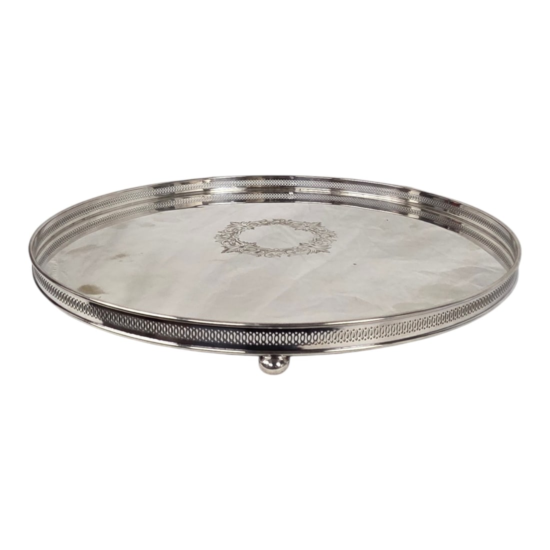 THREE SILVER PLATED TRAYS - 14