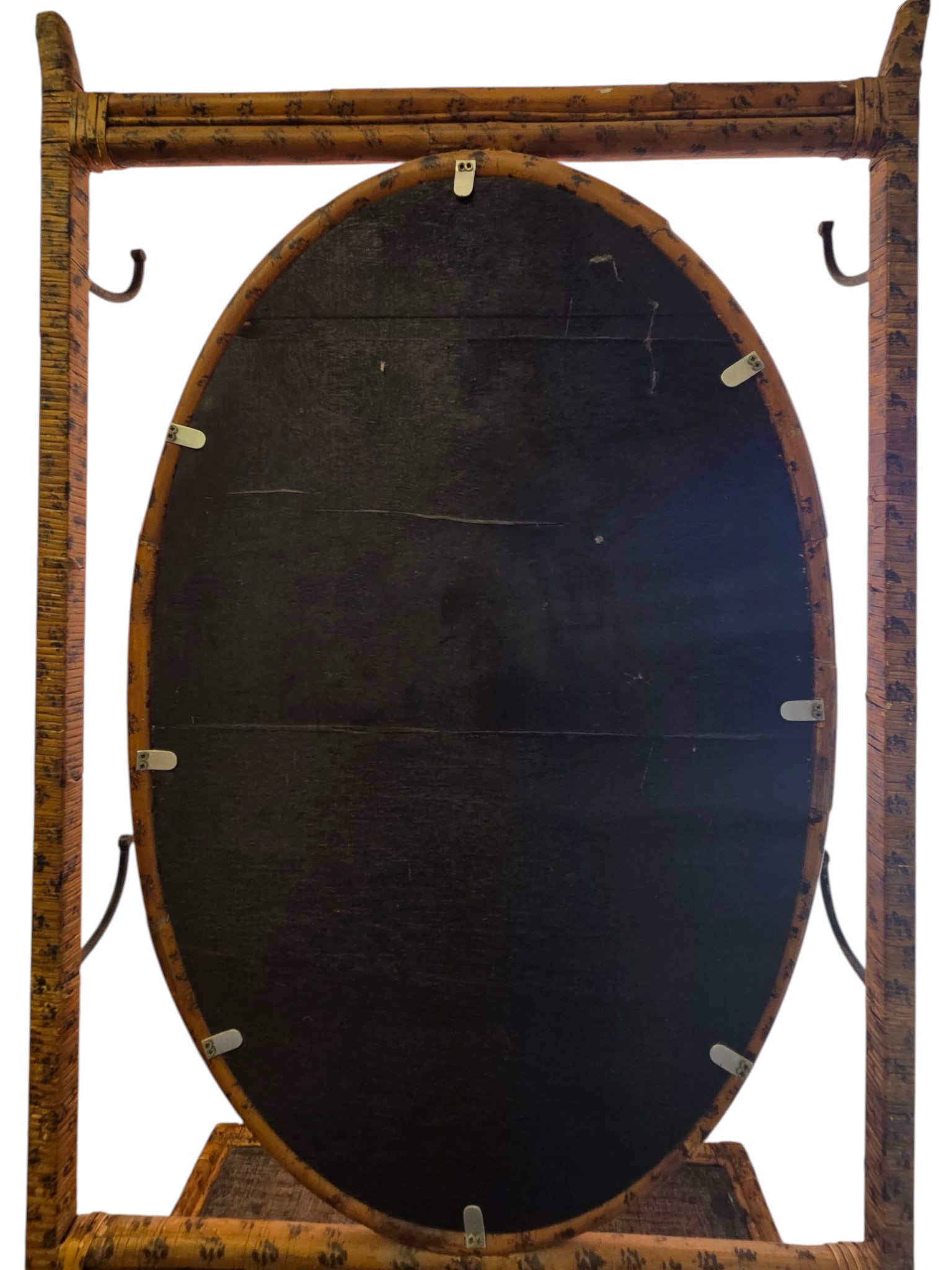 BAMBOO HALL TREE WITH OVAL MIRROR - 8
