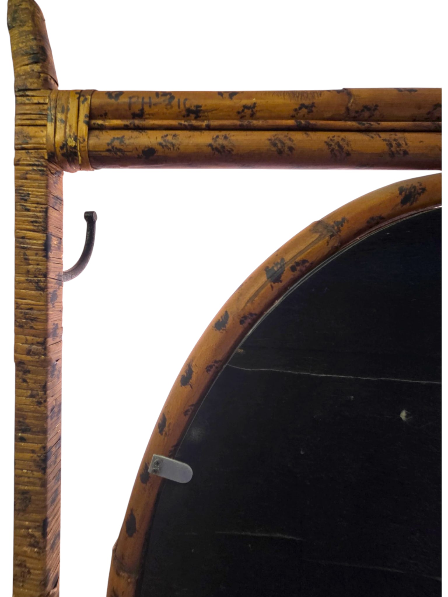 BAMBOO HALL TREE WITH OVAL MIRROR - 9