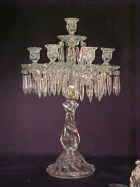 ANTIQUE CRYSTAL CANDELABRA LARGE - 2
