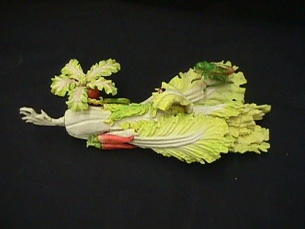 INTRICATE FAUX IVORY VEGETABLE CARVING - 2