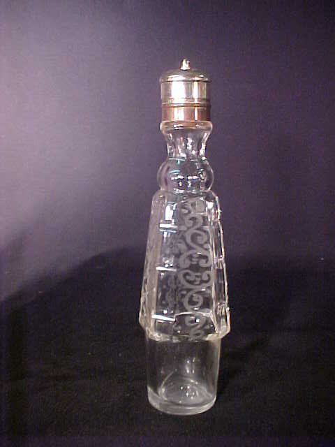SILVER PLATE ANTIQUE CRYSTAL CASTER SET - 10