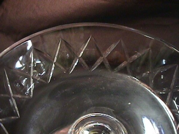 VAL ST LAMBERT CUT CRYSTAL GLASS COMPOTE - 3