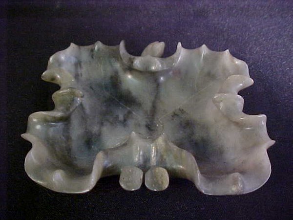 ORIENTAL SOAP STONE FOO DOG SEAL & BOWL - 5