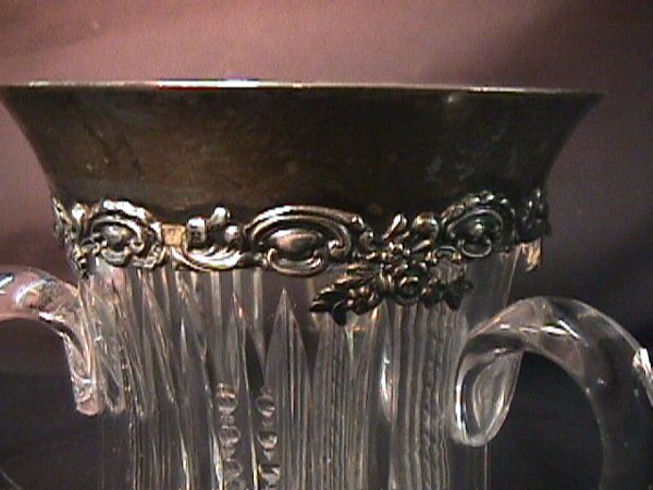 STERLING SILVER CUT GLASS LOVING CUP - 5