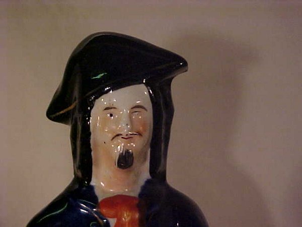 ANTIQUE STAFFORDSHIRE FIGURINE ON HORSE - 3