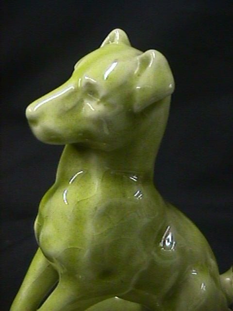 ROOKWOOD ART POTTERY DOG LIME GREEN - 2