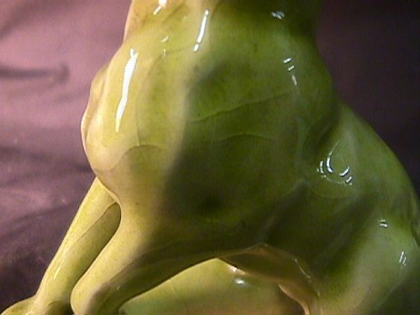 ROOKWOOD ART POTTERY DOG LIME GREEN - 3