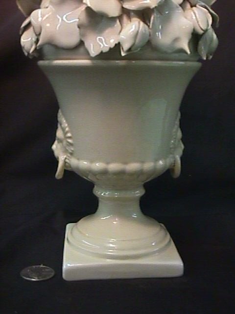 ITALIAN PORCELAIN FLORAL FAIENCE URN - 3