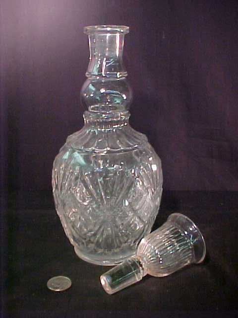 ANTIQUE PRESSED GLASS DECANTERS 3 - 7