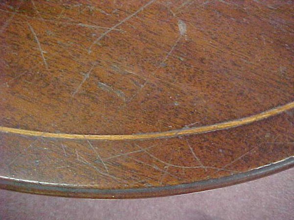 TWO TIER WOOD SIDE TABLE BANDED INLAY - 3