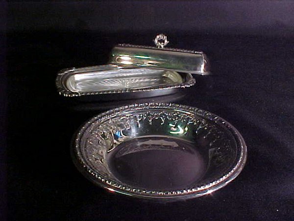 STERLING & SILVER PLATE GROUP PLATTER DI - 3