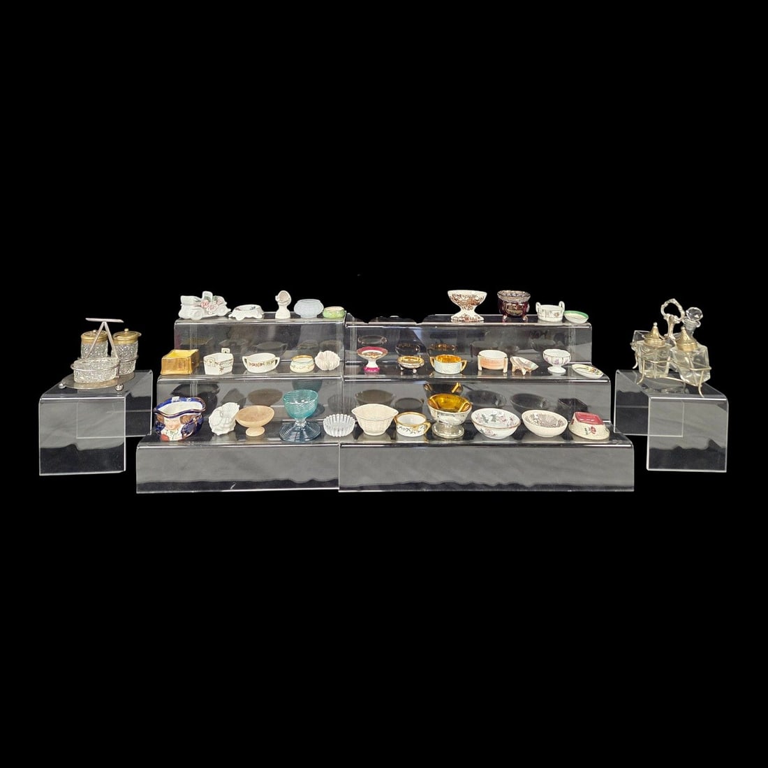 35 PC SALT CELLARS - PORCELAIN, 2 CRUET SETS, NIPPON, LUSTERWARE (1 of 7)