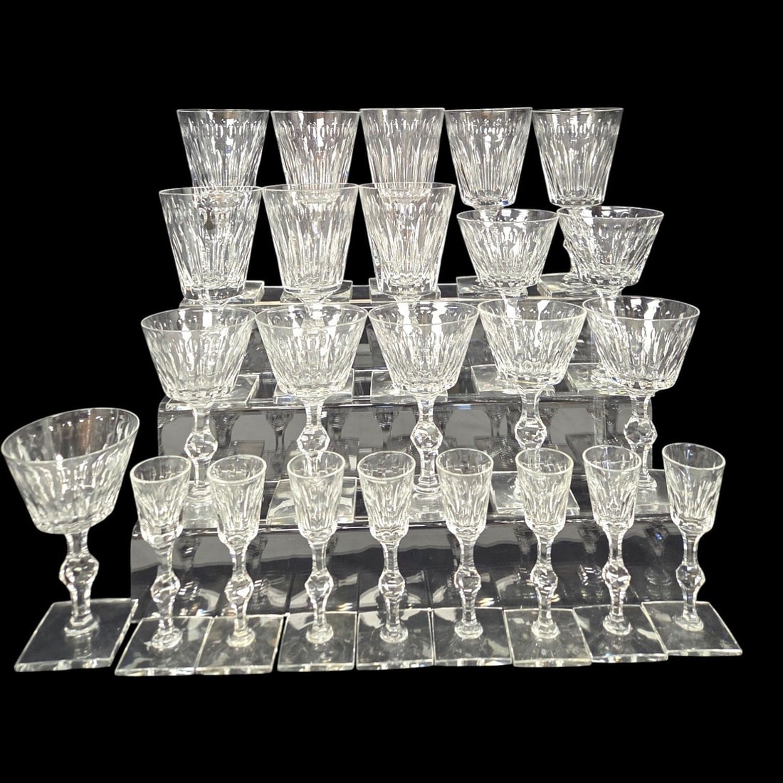 24 PC HAWKES VINTAGE "ST GEORGE" PORT, WINE, & WATER GLASSES (1 of 10)