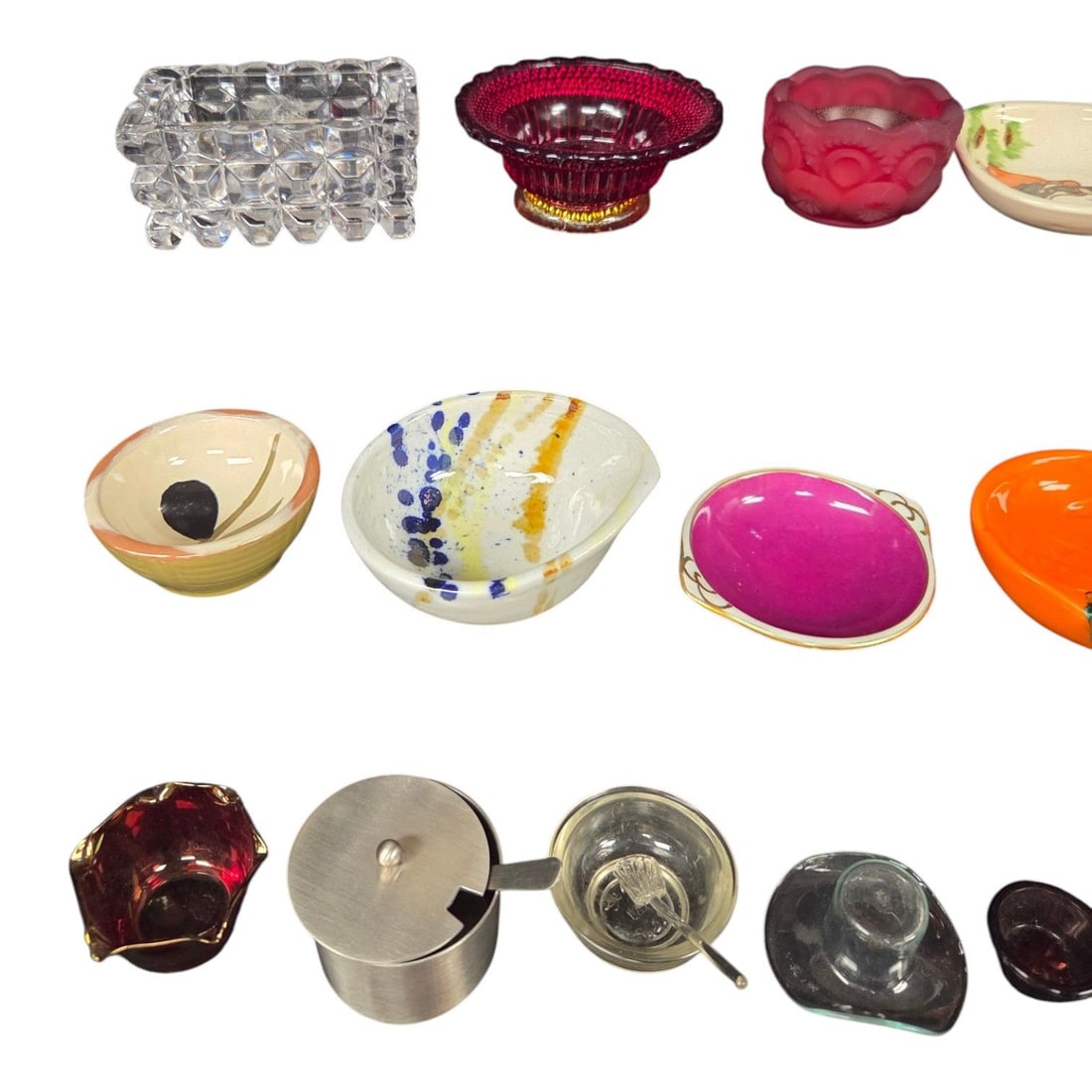 40 PC OPEN SALT CELLARS- WOOD/CERAMIC - 2