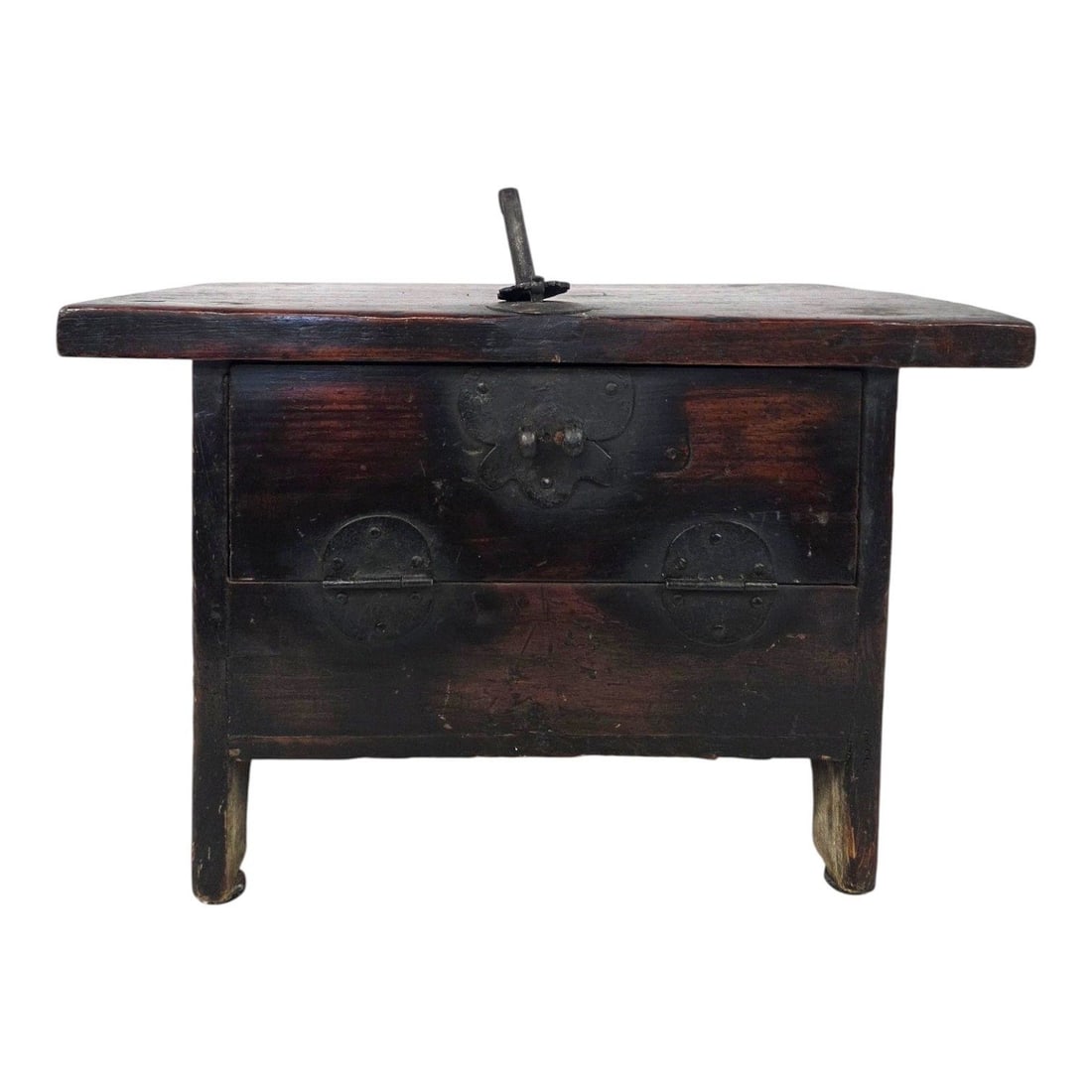 KOREAN CARVED WOOD SCHOLAR'S BOOK CHEST (1 of 10)