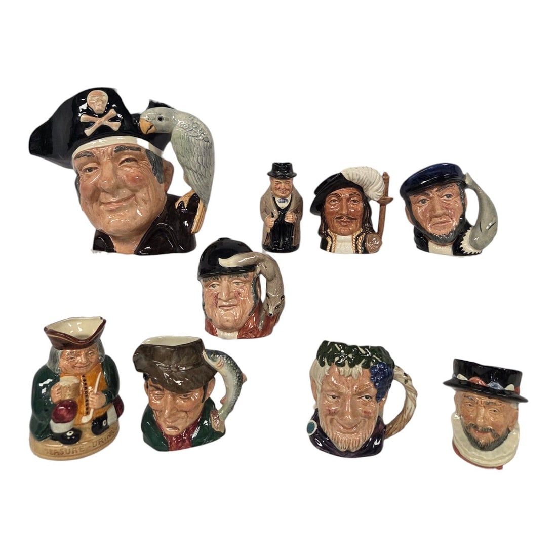 9 ROYAL DOULTON CHARACTER/TOBY JUGS (1 of 20)