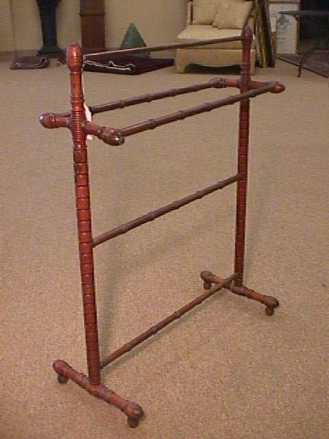 157 Antique Bamboo Style Wood Quilt Rack