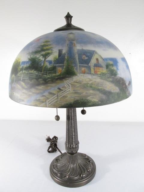 Thomas Kinkade Reverse Painted Glass Table Lamp Aug 30 2018 Thomas Kinkade Reverse Painted Glass Table Lamp