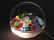 CZECHOSLOVAKIAN GLASS FLOWER BASKET TABLE LAMP