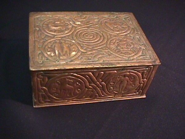TIFFANY STUDIOS BRONZE ZODIAC BOX