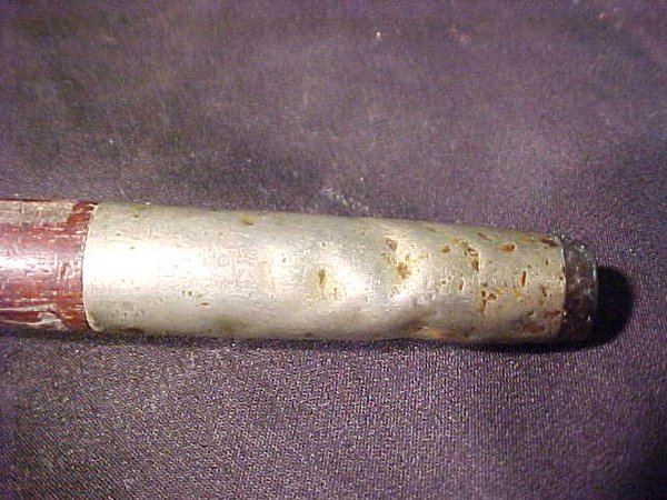 ANTIQUE CARVED HORN SILVER HANDLE CANE - 3