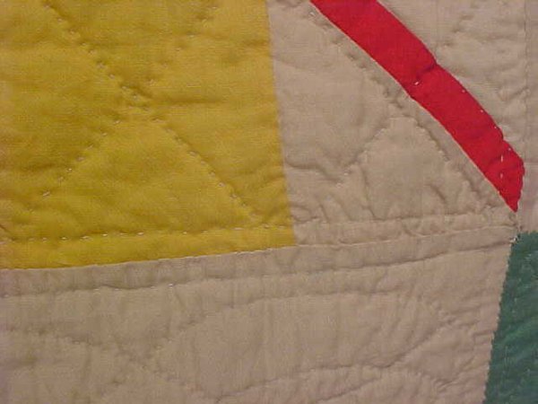 MULTI COLOR HAND SEWN QUILTED QUILT - 2